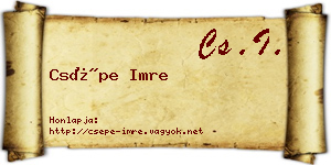 Csépe Imre névjegykártya