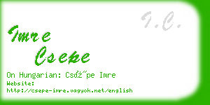 imre csepe business card